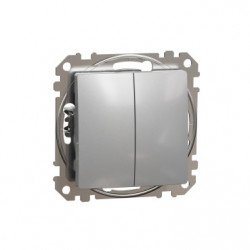 Перемикач 2-кл. SE Sedna Design SDD113108 Алюміній