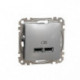 Розетка USB тип A+A 2,1A SE Sedna Design SDD113401 Алюміній