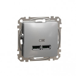 Розетка USB тип A+A 2,1A SE Sedna Design SDD113401 Алюміній