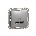 Розетка USB тип A+A 2,1A SE Sedna Design SDD113401 Алюміній