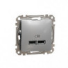 Розетка USB тип A+A 2,1A SE Sedna Design SDD113401 Алюміній