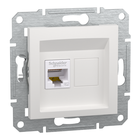 Розетка RJ45, тип UTP, категорія 5E, білий, Asfora, без рамки EPH4370121